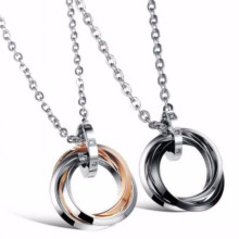 Hot sale couple meaningful round circle pendant jewelry